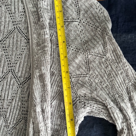 Belldini Light Gray Long Sleeve Knit Open Front Cardigan Sweater - Picture 11 of 11